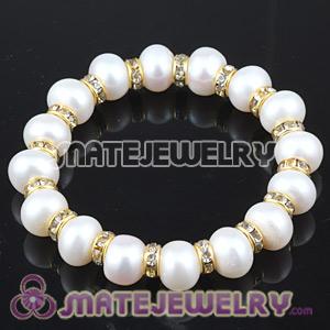 Wholesale 10mm Natural Freshwater Pearl Basketball Wives Bracelets