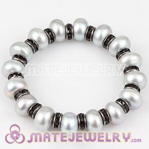 Wholesale 10mm Natural Freshwater Pearl Basketball Wives Bracelets