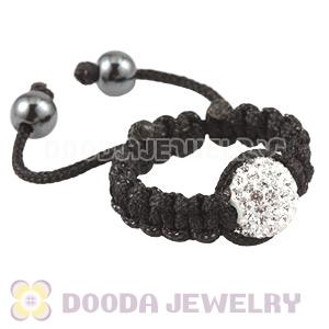 Handmade Style Macrame Rings With White Czech Crystal Wholesale