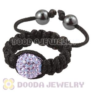 Handmade Style Macrame Rings With Lavender Czech Crystal Wholesale