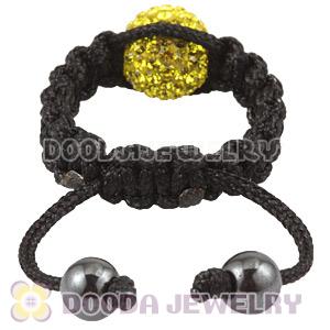 Handmade Style Macrame Rings With Yellow Czech Crystal Wholesale