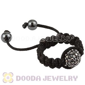 Handmade Style Macrame Rings With Grey Czech Crystal Wholesale