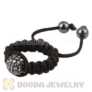 Handmade Style Macrame Rings With Grey Czech Crystal Wholesale