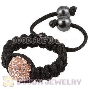 Handmade Style Macrame Rings With Pink Czech Crystal Wholesale