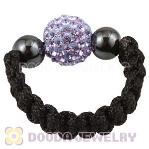 Lavender Czech Crystal Handmade Style Macrame Rings Wholesale