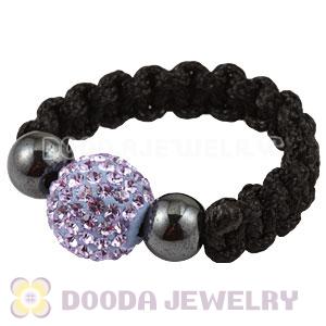 Lavender Czech Crystal Handmade Style Macrame Rings Wholesale