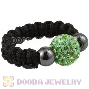 Green Czech Crystal Handmade Style Macrame Rings Wholesale