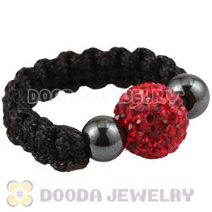Red Czech Crystal Handmade Style Macrame Rings Wholesale