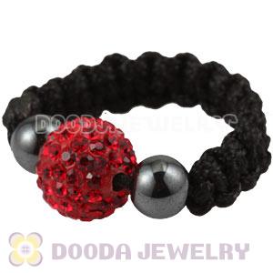Red Czech Crystal Handmade Style Macrame Rings Wholesale