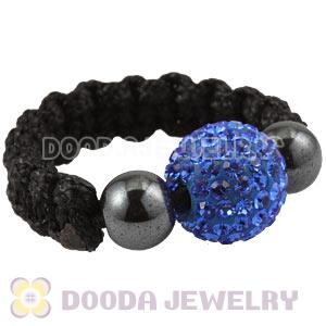 Blue Czech Crystal Handmade Style Macrame Rings Wholesale