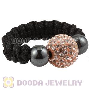 Rose Czech Crystal Handmade Style Macrame Rings Wholesale