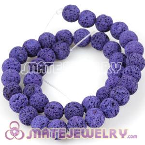 Wholesale 10mm Sambarla Style Purple Lava Stone Beads 