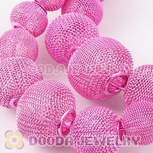 90mm Peach Basketball Wives Mesh Hoop Earrings Wholesale
