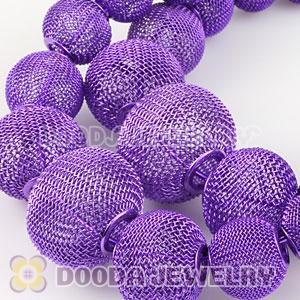 90mm Purple Basketball Wives Mesh Hoop Earrings Wholesale