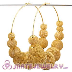 Wholesale 90mm Gold Basketball Wives Mesh Hoop Earrings 