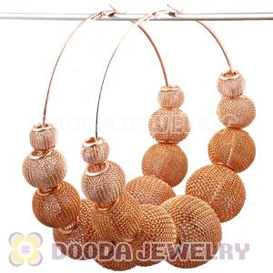90mm Gold Basketball Wives Mesh Hoop Earrings Wholesale
