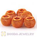 12mm Basketball Wives Orange Mesh Beads For Hoop Earrings Wholesale