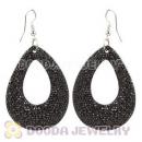 Cheap Basketball Wives Inspired Bamboo Black Crystal  Earrings 