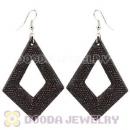 Basketball Wives Diamond Bamboo Black Crystal Hoop Earrings Wholesale