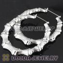 80mm Platinum Plated Basketball Wives Bamboo Hoop Earrings Wholesale