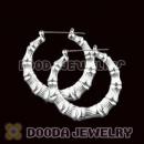 45mm Platinum Plated Basketball Wives Bamboo Hoop Earrings Wholesale