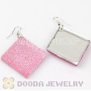 Basketball Wives Pink Crystal Diamond Bamboo Hoop Earrings Cheap