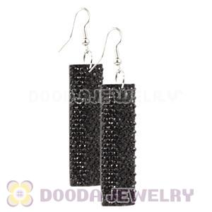 Basketball Wives Black Crystal Bamboo Hoop Earrings Cheap