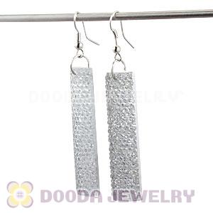 Basketball Wives White Crystal Bamboo Hoop Earrings Cheap