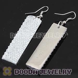 Basketball Wives White Crystal Bamboo Hoop Earrings Cheap