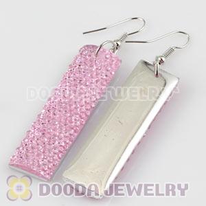 Basketball Wives Pink Crystal Bamboo Hoop Earrings Cheap