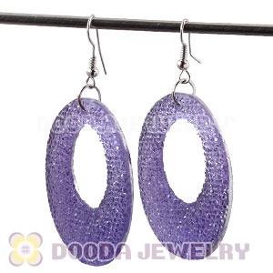Basketball Wives Purple Crystal Circle Bamboo Hoop Earrings Cheap