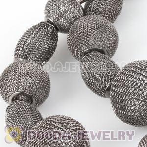 90mm Black Basketball Wives Mesh Hoop Earrings Wholesale