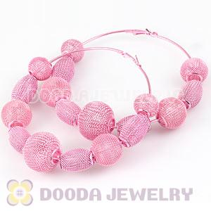 90mm Pink Basketball Wives Mesh Hoop Earrings Wholesale