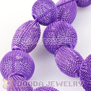 90mm Purple Basketball Wives Mesh Hoop Earrings Wholesale