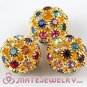 Wholesale 14mm Alloy Gold Basketball Wives Crystal Earring Beads 