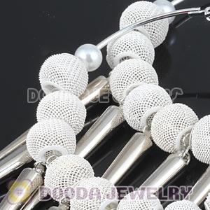 80mm White Basketball Wives Spike Hoop Earrings Wholesale