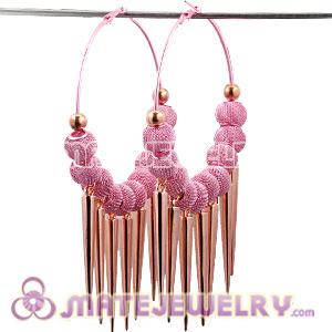 80mm Pink Basketball Wives Inspired Spike Hoop Earrings 