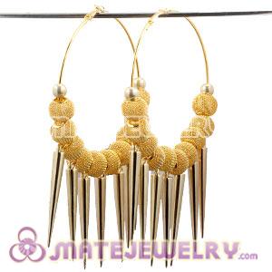 80mm Gold Basketball Wives Inspired Spike Hoop Earrings 