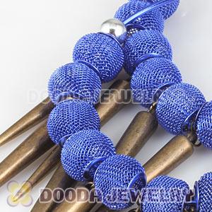 80mm Blue Basketball Wives Spike Hoop Earrings Wholesale