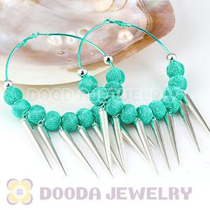 80mm Blue Basketball Wives Spike Hoop Earrings Wholesale