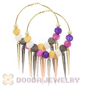 80mm Basketball Wives Spike Hoop Earrings Wholesale
