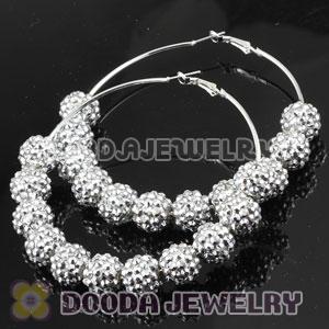 80mm Resin Crystal Basketball Wives Hoop Earrings Wholesale