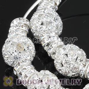 80mm Basketball Wives Hoop Earrings With Crystal Ball Beads 