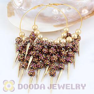 80mm Chandelier Basketball Wives Spike Hoop Earrings Wholesale