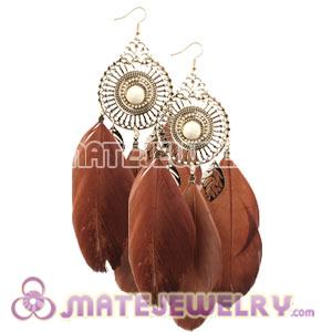 Wholesale Grizzly Basketball Wives Feather Earrings 