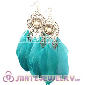 Wholesale Cyan Basketball Wives Feather Earrings 