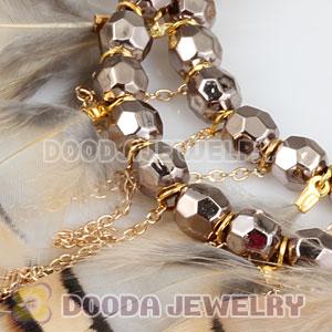 Grizzly Basketball Wives Feather Hoop Earrings With Beads Wholesale