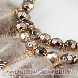 Grizzly Basketball Wives Feather Hoop Earrings With Beads Wholesale