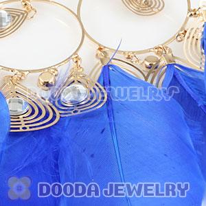 Blue Basketball Wives Feather Hoop Earrings Wholesale