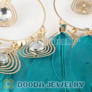 Blue Basketball Wives Feather Hoop Earrings Wholesale